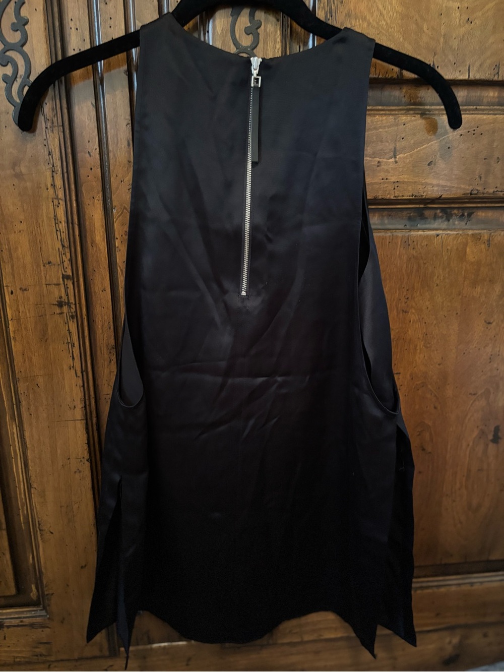 Helmut Lang Black Sleeveless Dress with Silver Back Zip